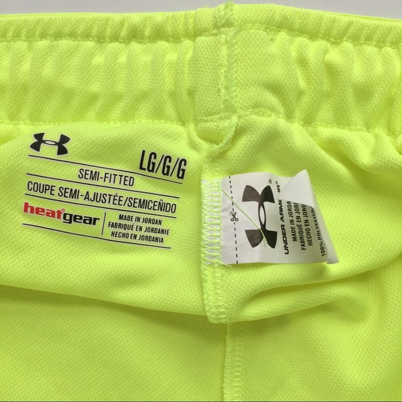 Under Armour Neon Yellow Heat Gear Shorts - Picture 5 of 5